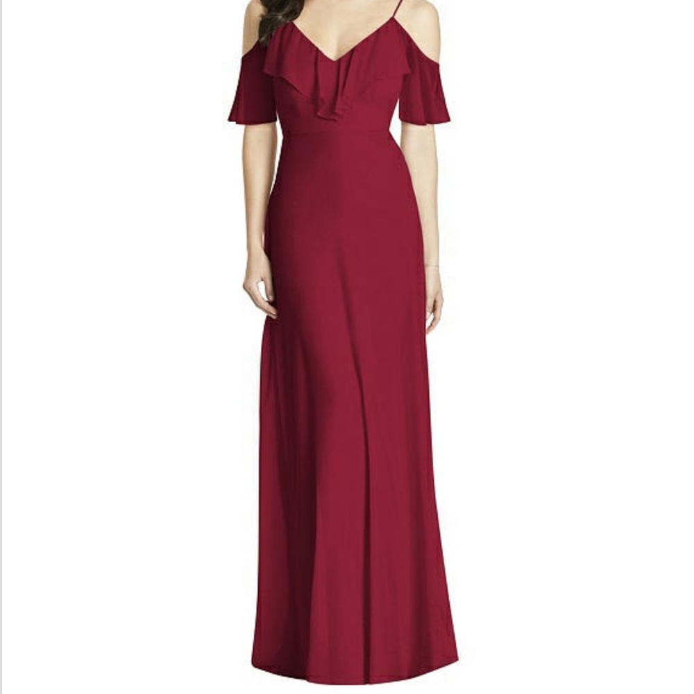 Dessy Collection Burgundy/ Maroon Bridesmaid Dress